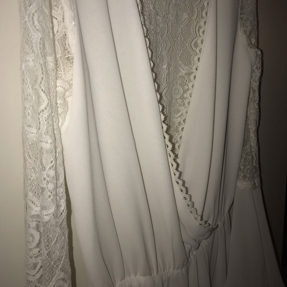 STELLA white lace romper